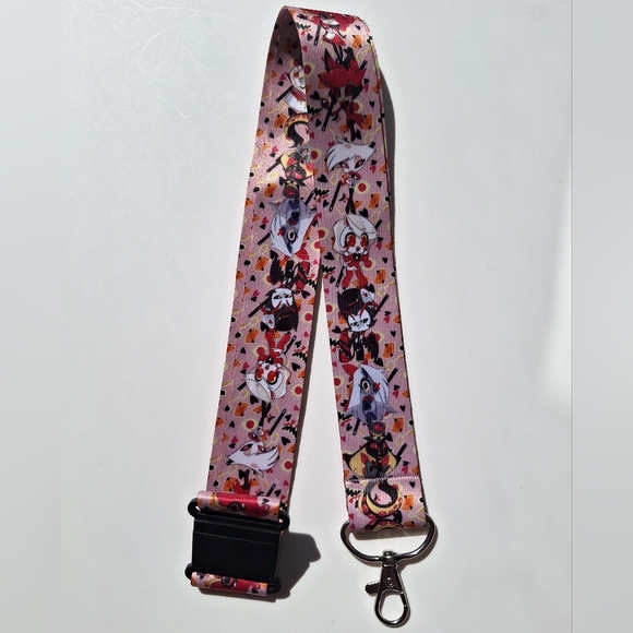 Hazbin Hotel Lanyard - Breakaway Clip & Lobster Claw Hook (Alastor Charlie Husk - Picture 7 of 10